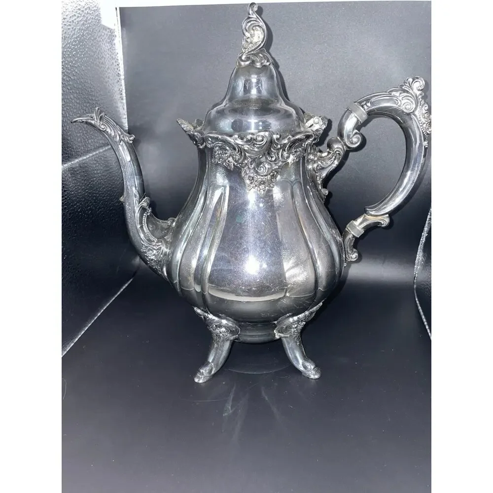 Vintage Baroque by Wallace 281 Coffee-Tea Pot Ornate Silverplate Footed